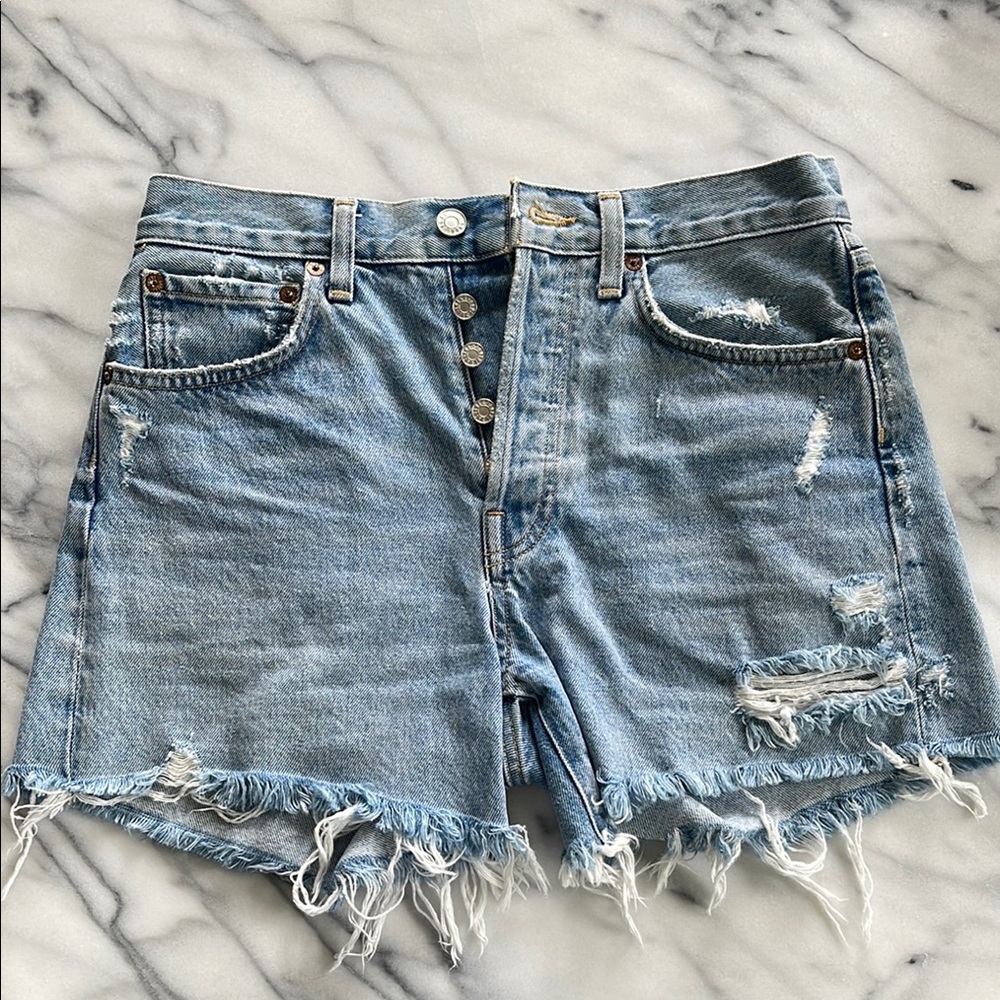 Agolde Parker Long Denim Shorts